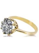 Cyrkonia 14k żółte złoto Pierścionek Vintage Biżuteria vrc157y